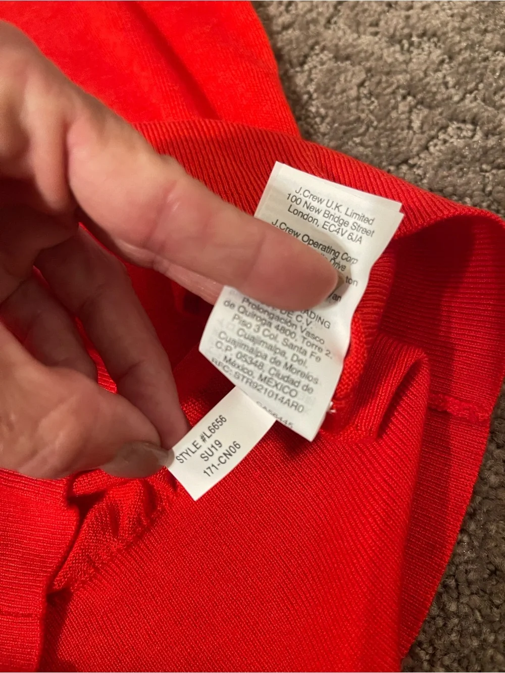 J. Crew Red Scoop Neck Knit Top